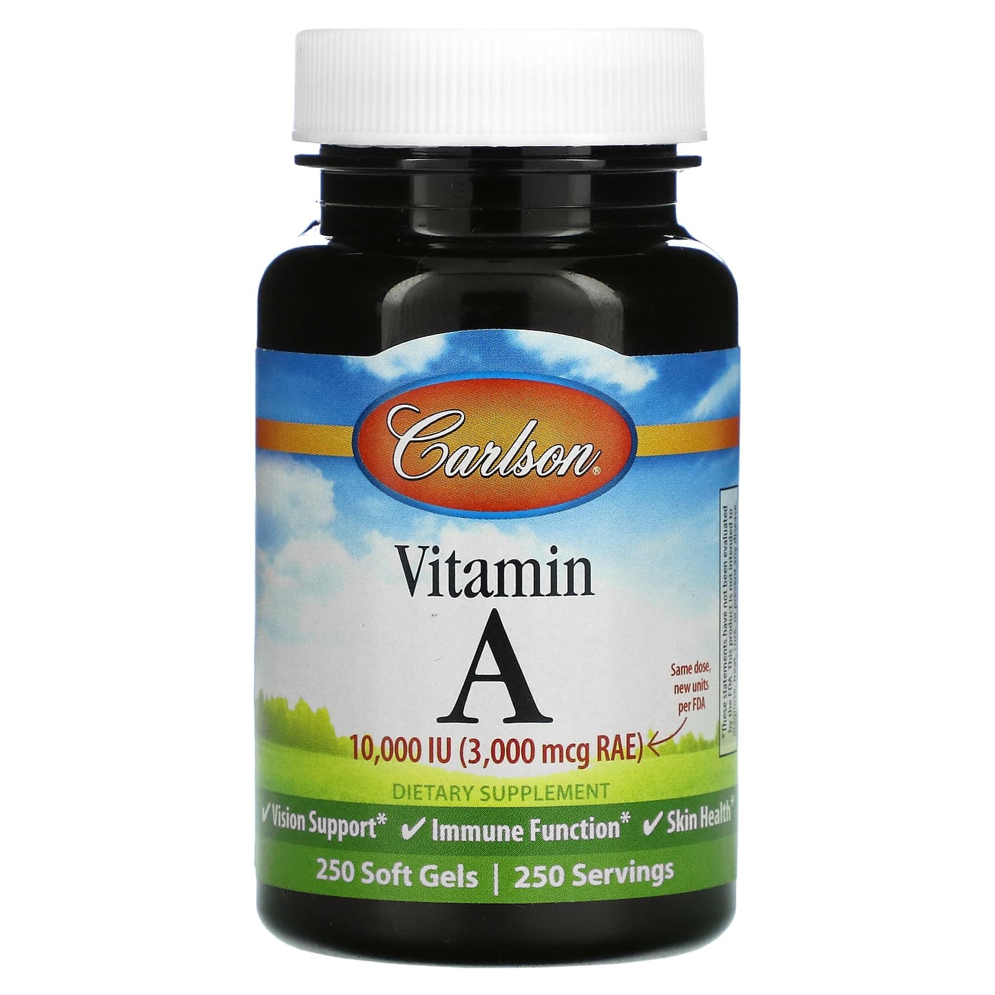 Carlson Labs Vitamin A 10,000 IU – 250 Softgels for Daily Nutritional Support