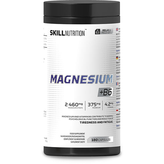 Skill Nutrition Magnesium + Vitamin B6 – 90/180 Vegan Capsules