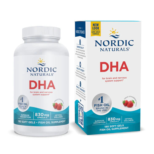 Nordic Naturals DHA 830 mg Strawberry – 90 / 180 Softgels – Premium Omega-3 Nutrition