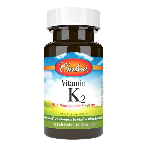 Carlson Labs Vitamin K2 MK-7 90 mcg – 60 Softgels for Daily Nutritional Support