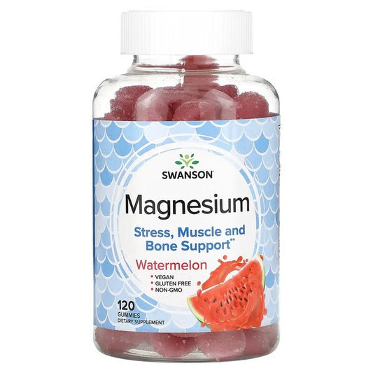 Swanson Magnesium Citrate Gummies – Watermelon Gummies for Muscle, Mind, and Bone Support