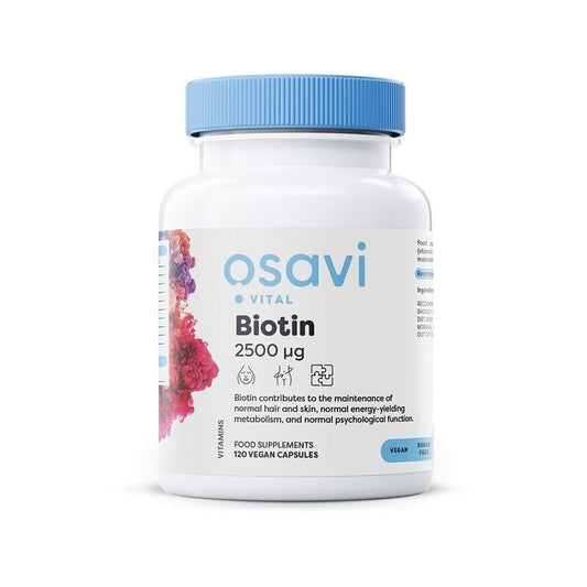 Osavi Biotin 2500mcg – High-Potency Biotin Dietary Supplement (60, 120, 180 Capsules)