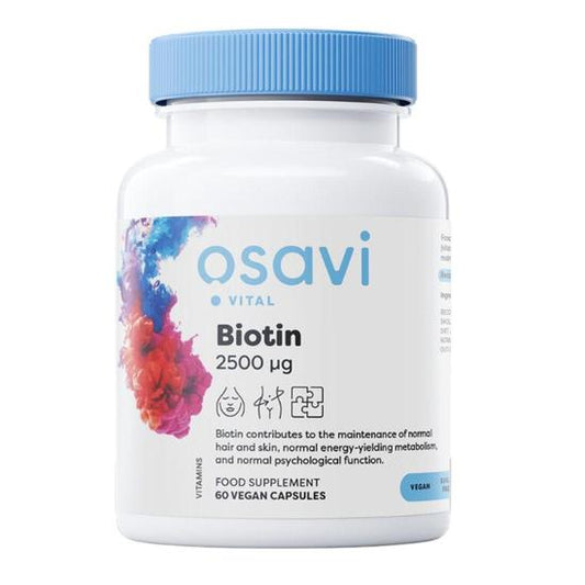 Osavi Biotin 2500mcg – High-Potency Biotin Dietary Supplement (60, 120, 180 Capsules)