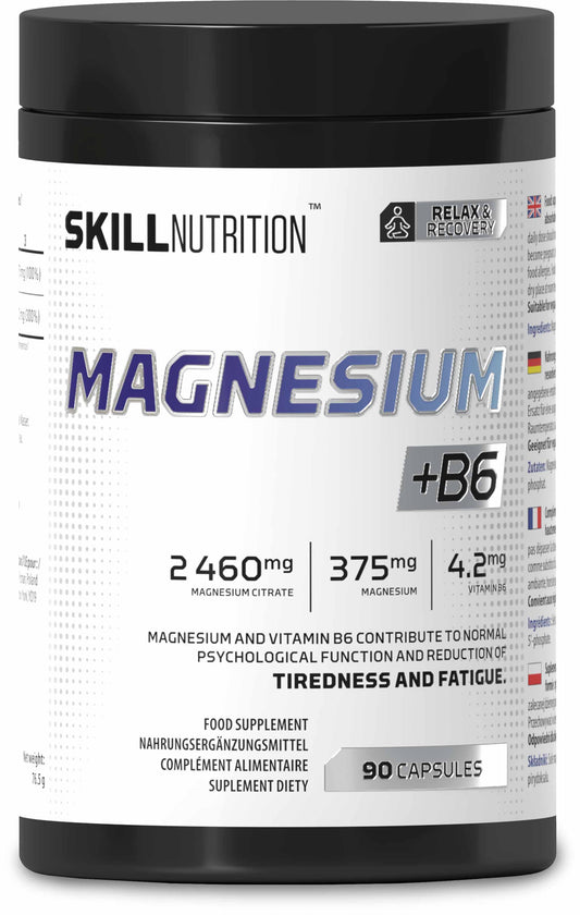 Skill Nutrition Magnesium + Vitamin B6 – 90/180 Vegan Capsules