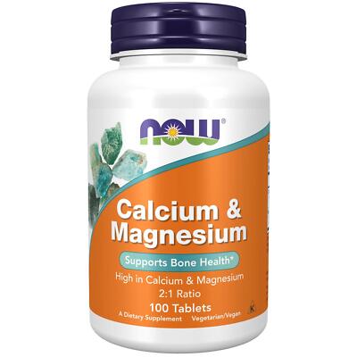 NOW Foods Calcium & Magnesium 2:1 Ratio – 100/200 Tablets for Daily Mineral Support
