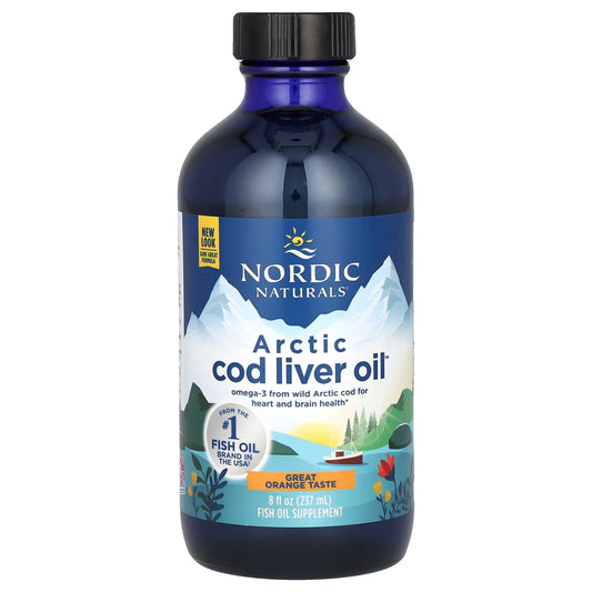 Nordic Naturals Arctic Cod Liver Oil – Orange / Strawberry – 8 oz Bottle