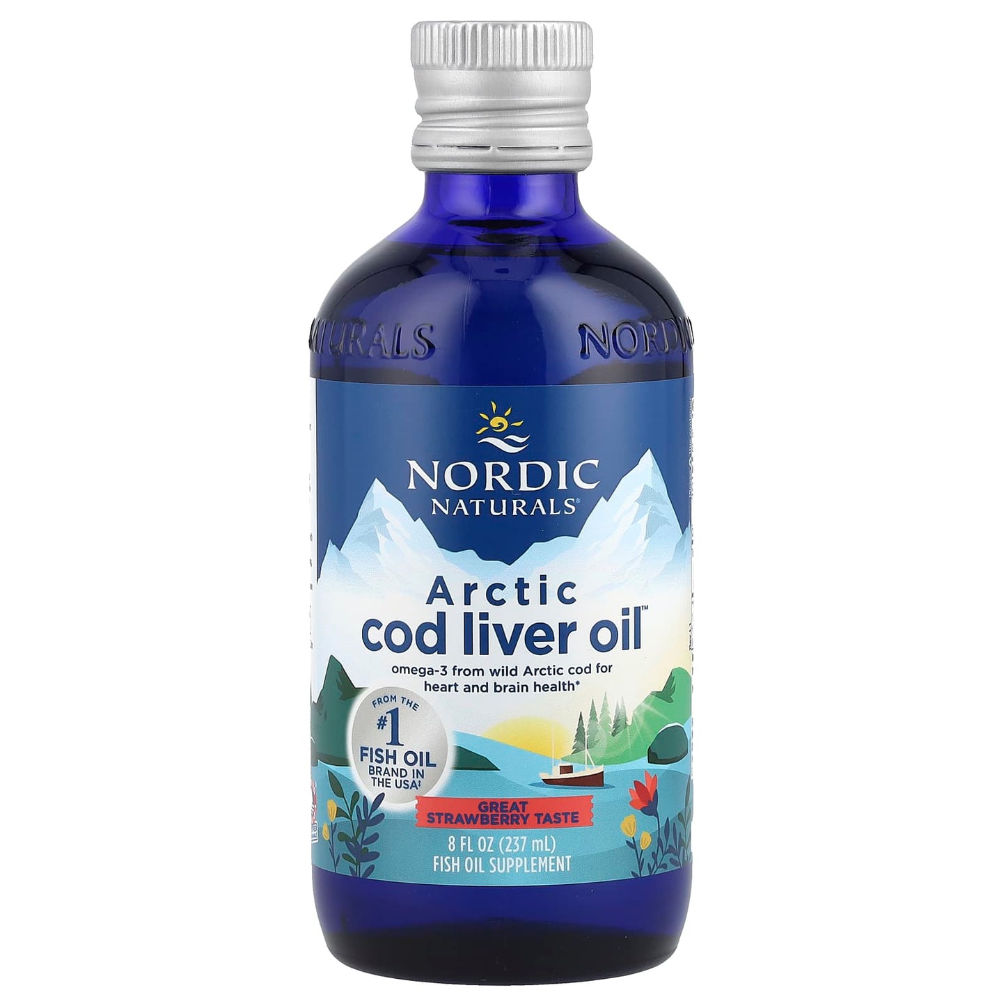 Nordic Naturals Arctic Cod Liver Oil – Orange / Strawberry – 8 oz Bottle