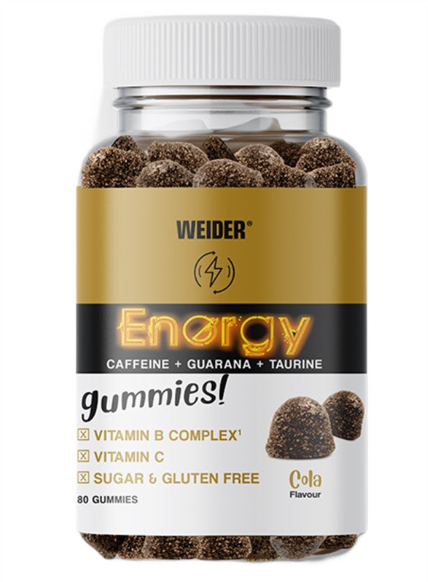 Weider Energy Gummies, Cola – 80 Gummies for Instant Focus, Vitality & Energy